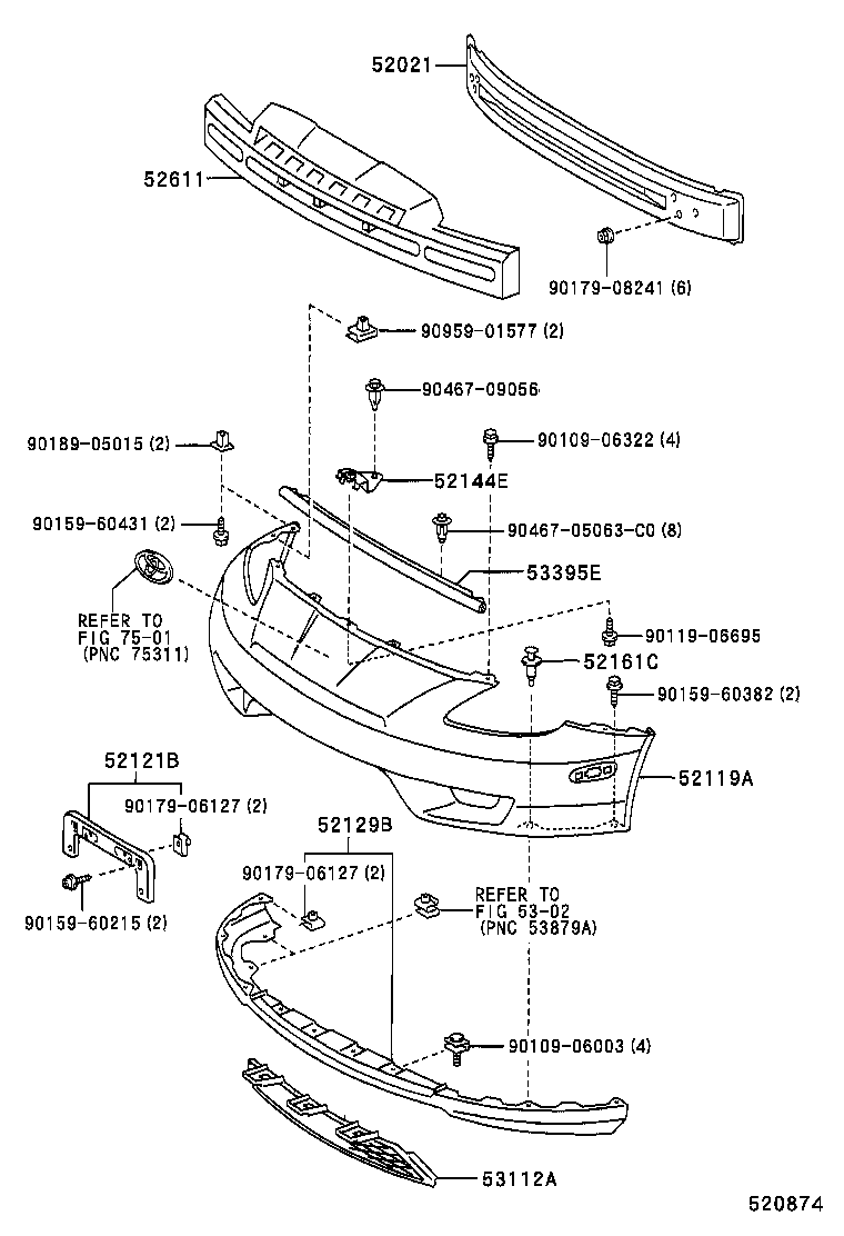 52161-20010 PIECE, FRONT BUMPER product image