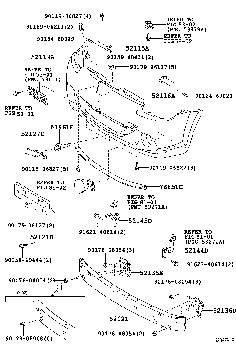52121-17080 BRACKET, FRONT LICENCE PLATE MOUNTING product image