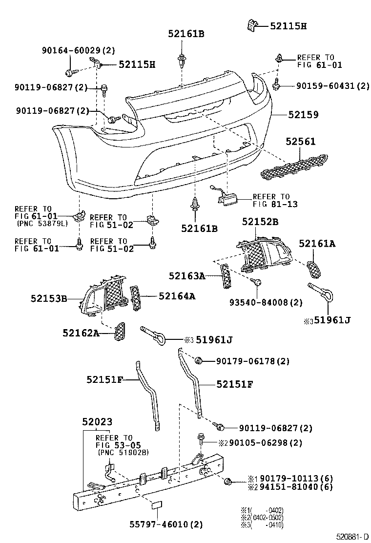 52023-17080 REINFORCEMENT SUB-ASSY, REAR BUMPER product image