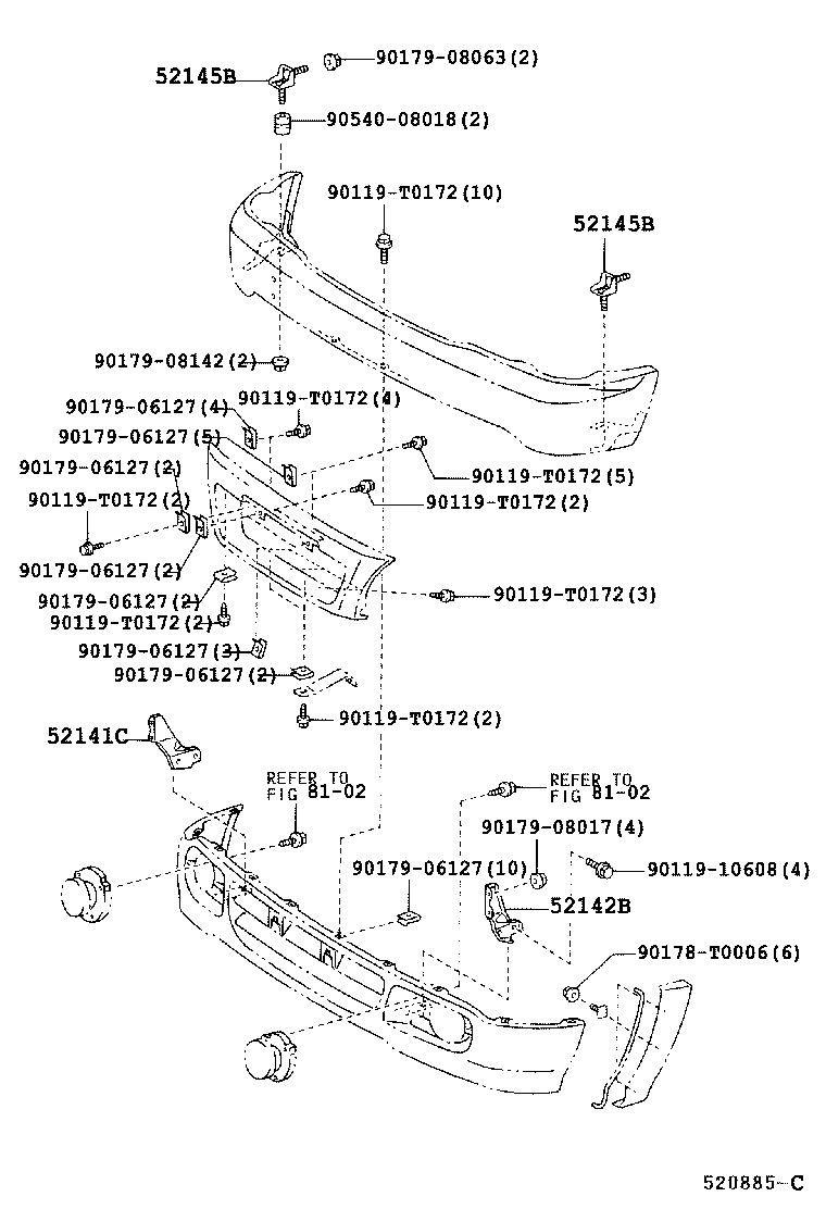 52101-04130 BAR, FRONT BUMPER product image
