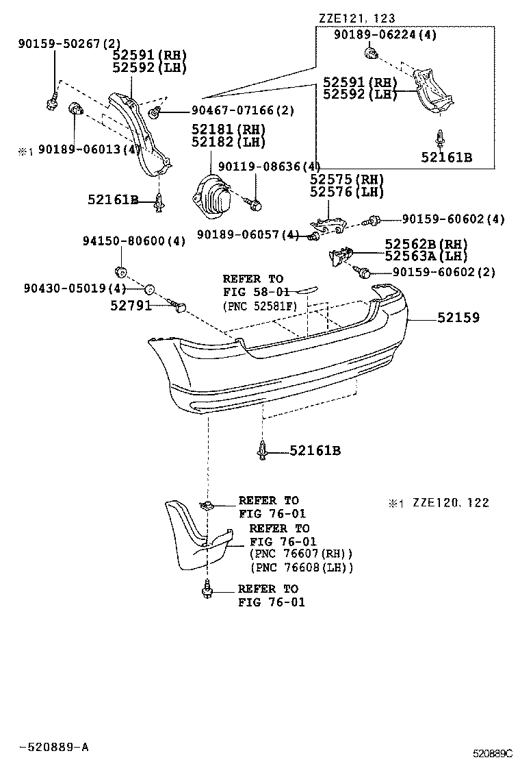 52591-02090 SEAL, REAR BUMPER SIDE, RH product image