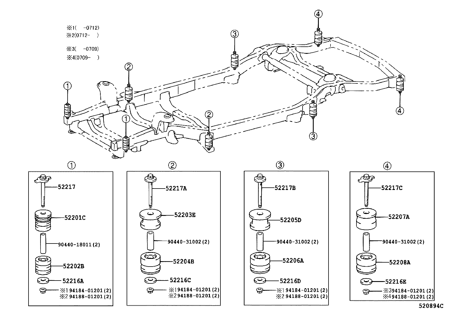 52203-35210 CUSHION SUB-ASSY, CAB MOUNTING, NO.2 product image