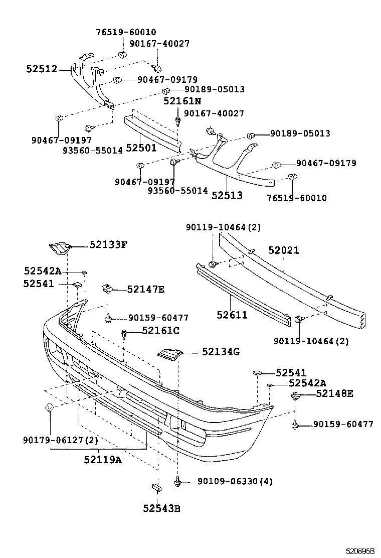 52543-60010 SEAL, FRONT BUMPER product image