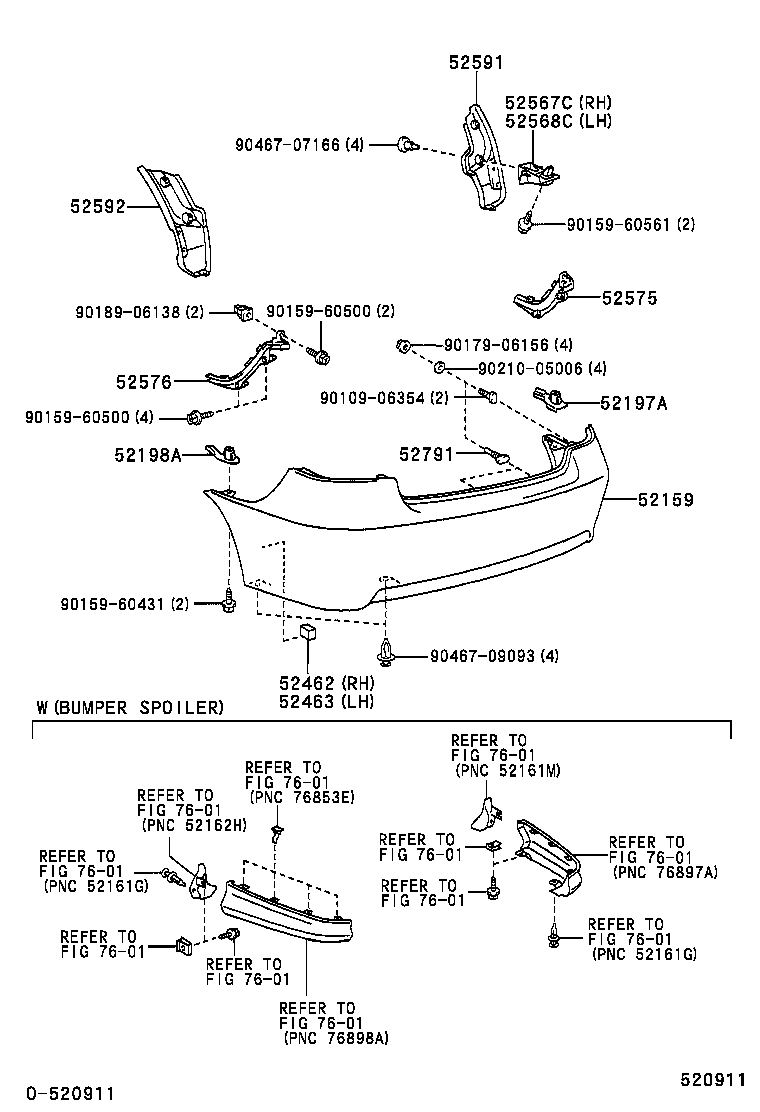 52197-0D010 BRACKET, REAR BUMPER SEAL, RH product image