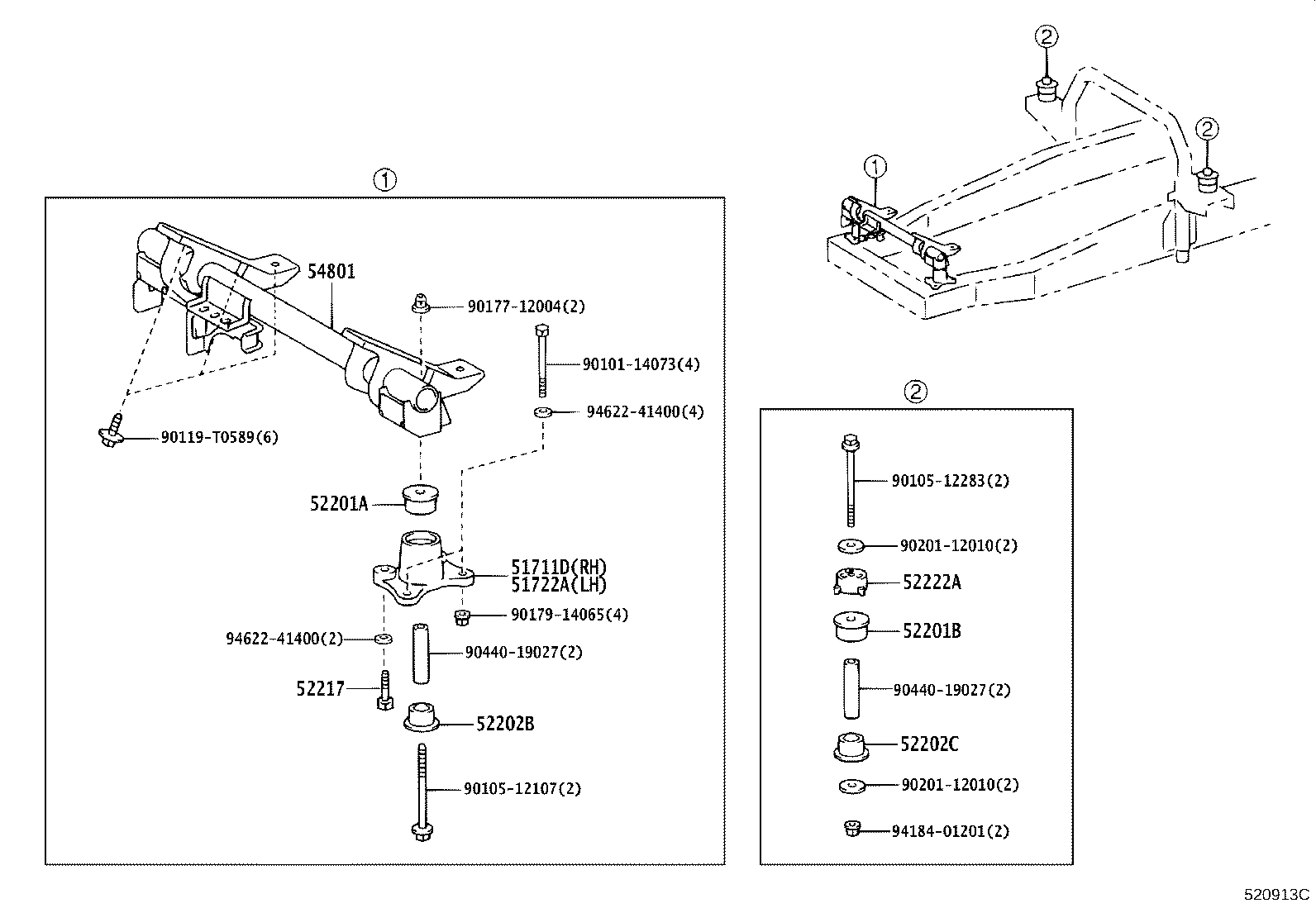 52307-0W010 BRACKET SUB-ASSY, CAB MOUNTING HOOK, NO.2 product image