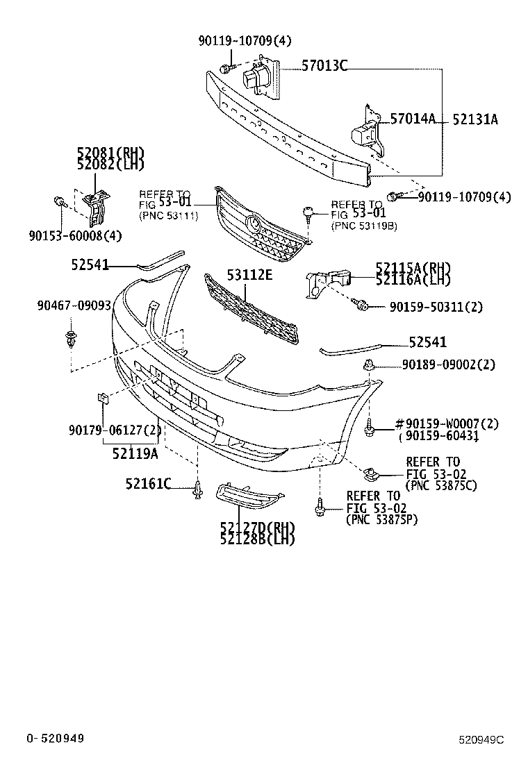 52128-02160 COVER, FRONT BUMPER HOLE, LH product image