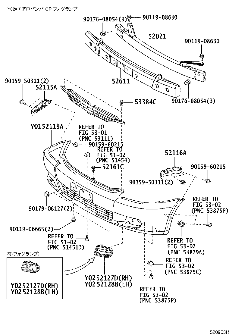 52702-68030-B2 MOULDING SUB-ASSY, FRONT BUMPER SIDE, RH product image