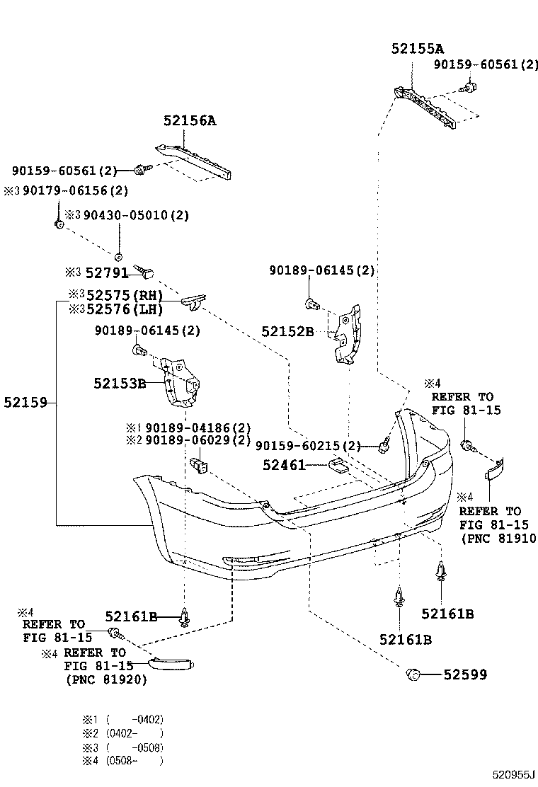52707-68030-B2 MOULDING SUB-ASSY, REAR BUMPER SIDE, LH product image