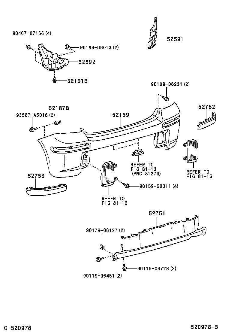 52159-52010 COVER, REAR BUMPER product image
