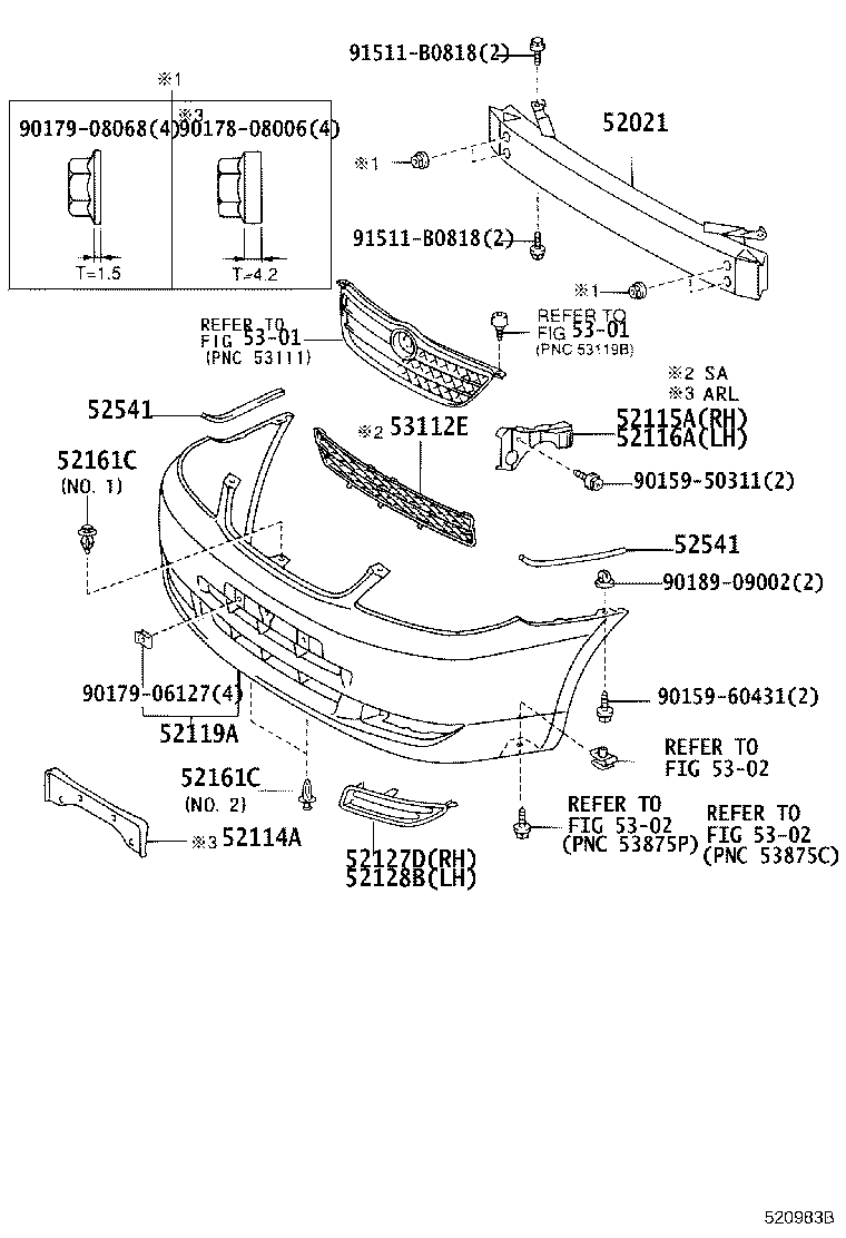 52114-02020 BRACKET, FRONT BUMPER EXTENSION MOUNTING product image
