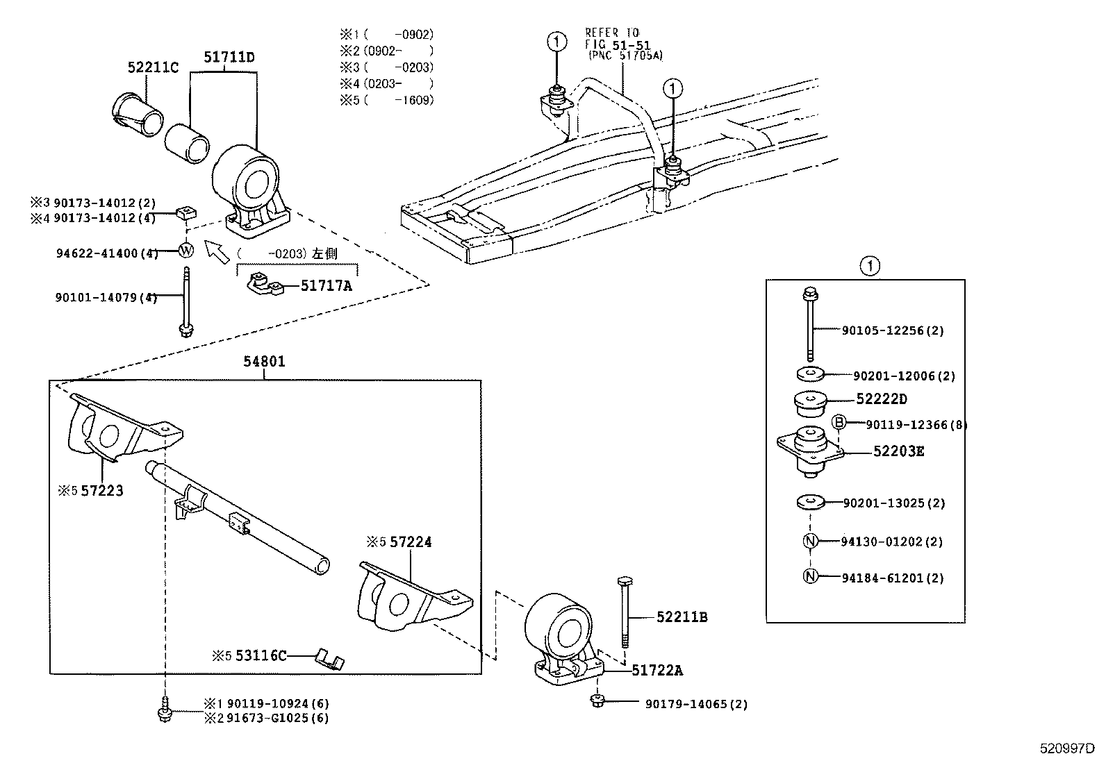 51702-25050 BRACKET SUB-ASSY, CAB FRONT MOUNTING, LH product image