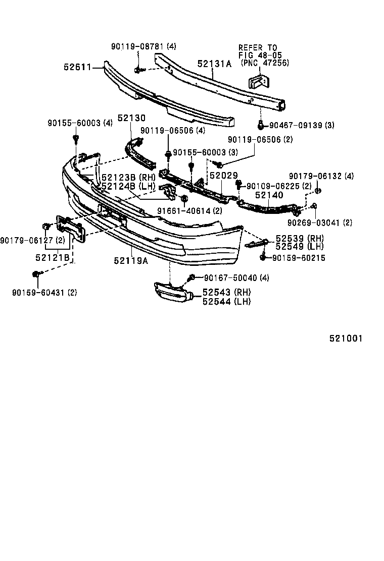 52021-30120 REINFORCEMENT SUB-ASSY, FRONT BUMPER product image