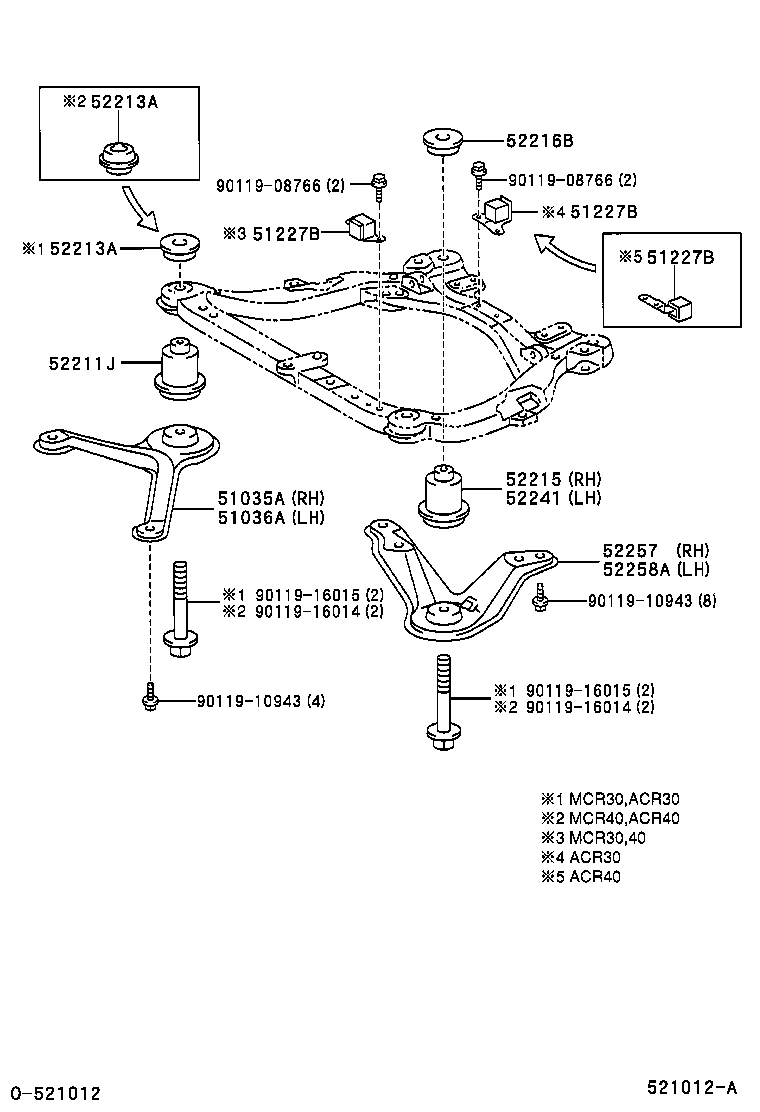 51023-28020 BRACE, FRONT SUSPENSION MEMBER, REAR RH product image