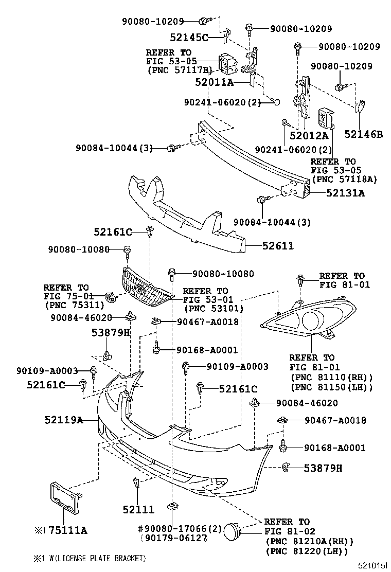 Toyota 52611-06100 ABSORBER, FRONT BUMPER ENERGY
