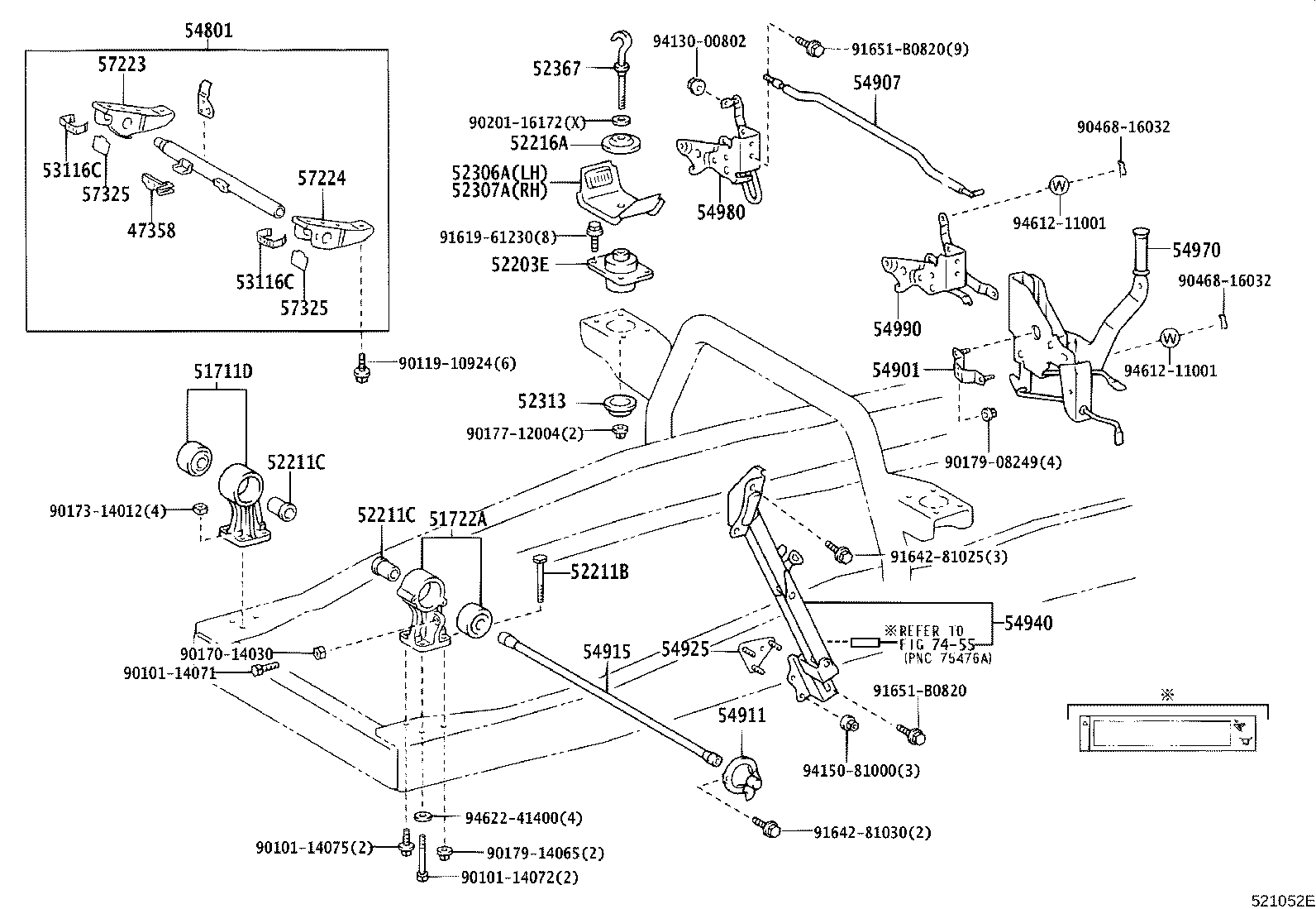 51702-37190 BRACKET SUB-ASSY, CAB FRONT MOUNTING, LH product image