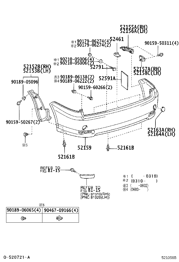 52152-44080 EXTENSION, REAR BUMPER, RH product image