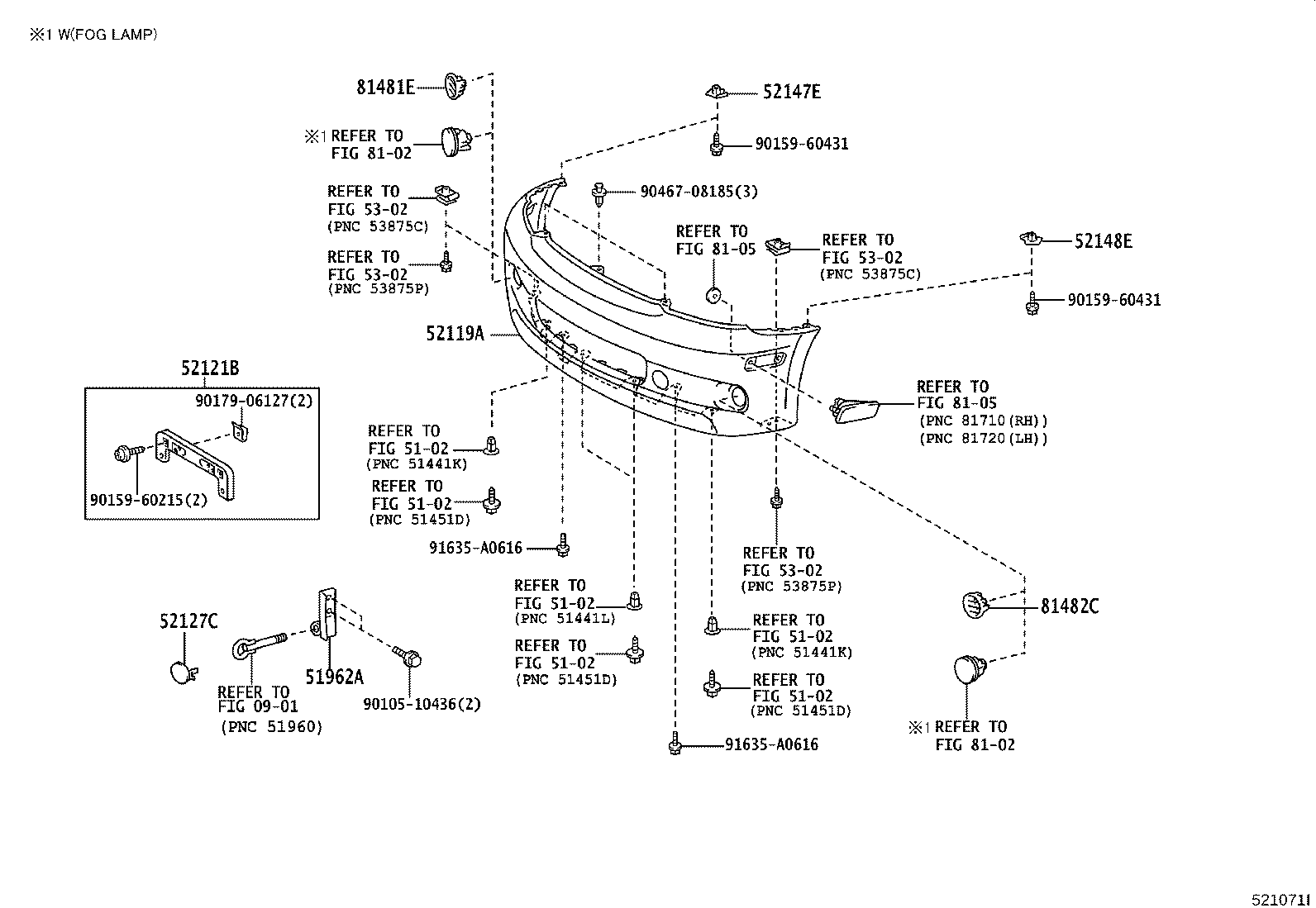 51962-52030 HOOK, FRONT LH product image