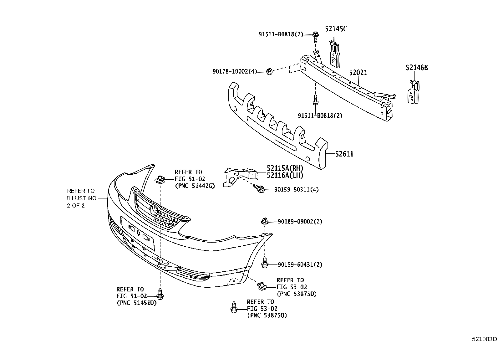 52021-02110 REINFORCEMENT SUB-ASSY, FRONT BUMPER product image