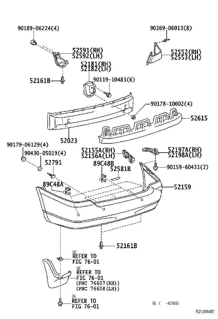 52181-02040 ARM, REAR BUMPER, RH product image