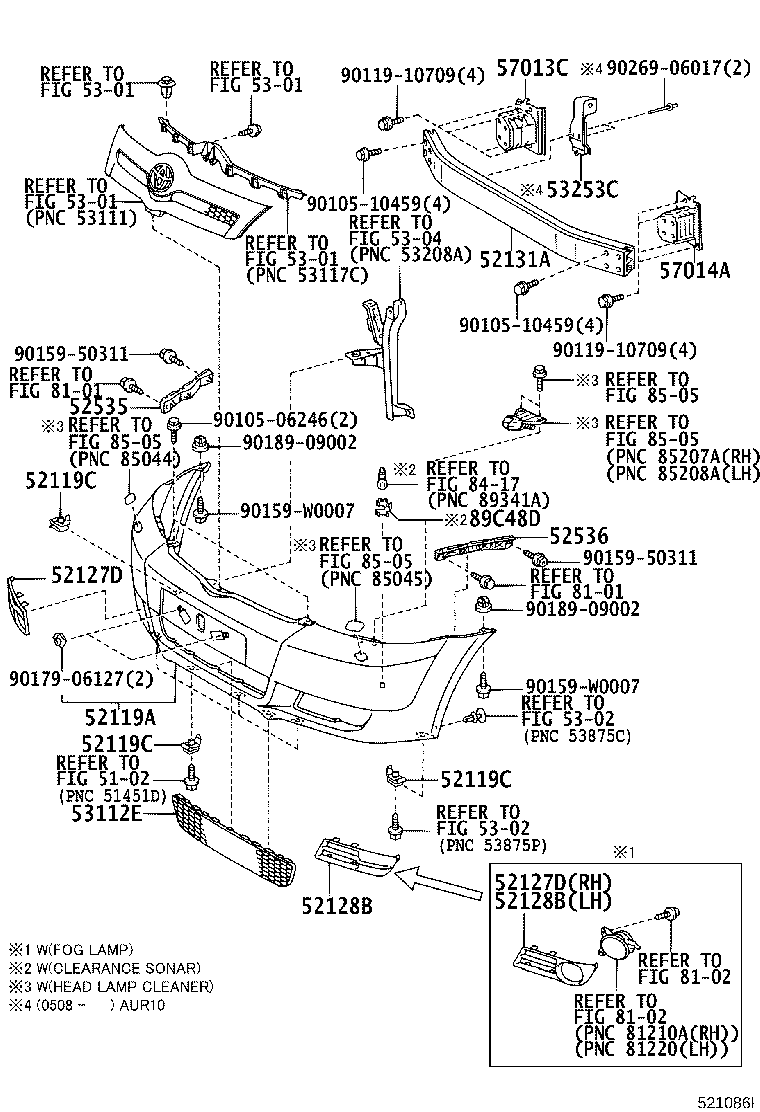 52128-0F060 COVER, FRONT BUMPER HOLE, LH product image