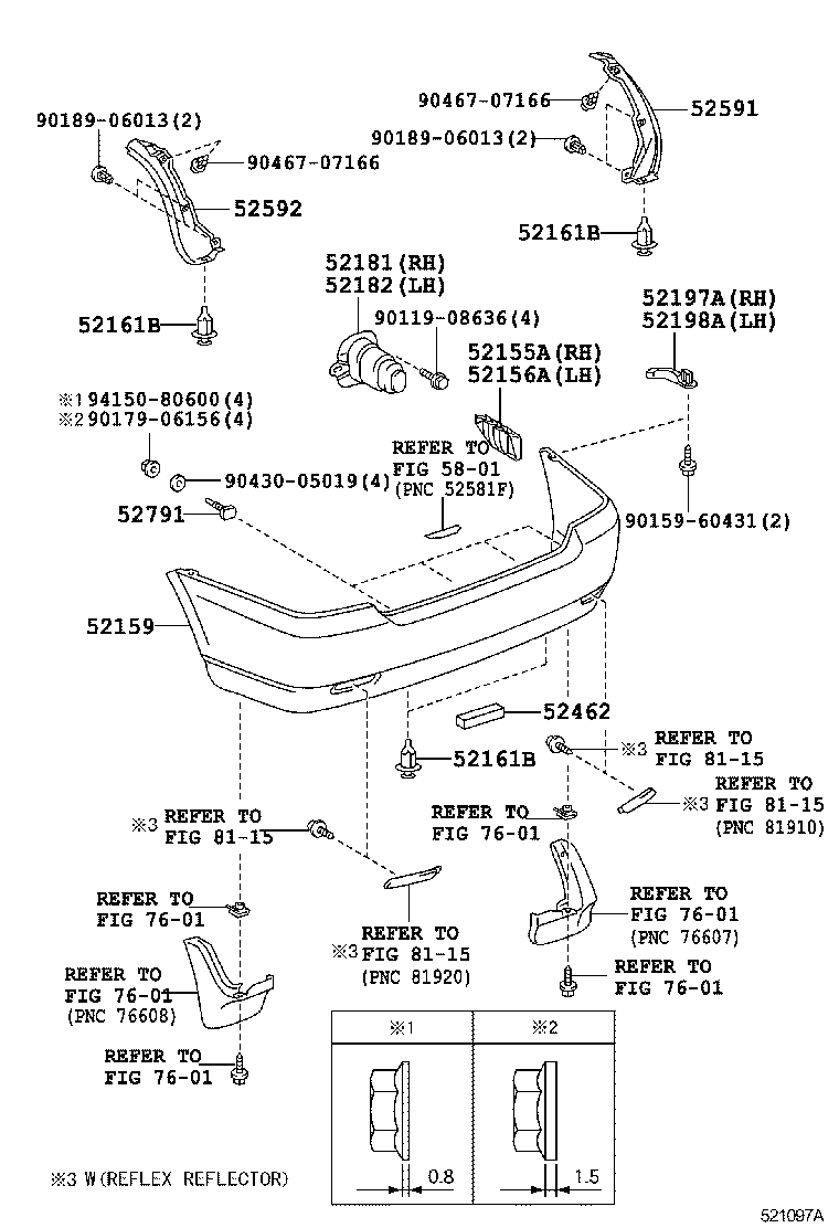 52181-02030 ARM, REAR BUMPER, RH product image