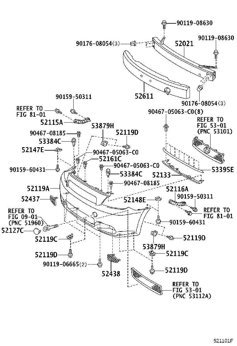 Toyota 52611-21030 ABSORBER, FRONT BUMPER ENERGY