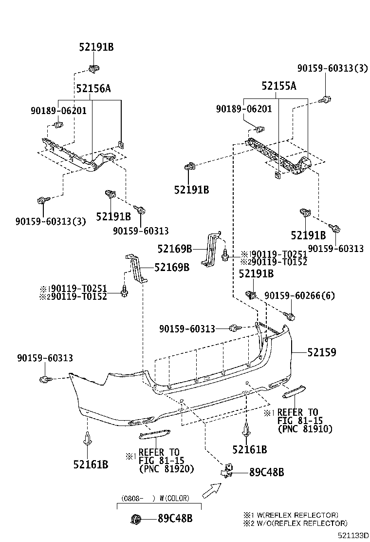 52159-0K908 COVER, REAR BUMPER product image