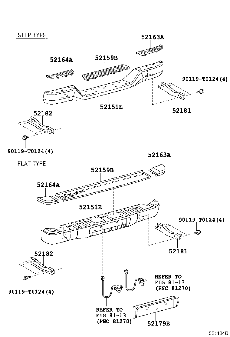 Toyota 52181-0K030 ARM, REAR BUMPER, RH
