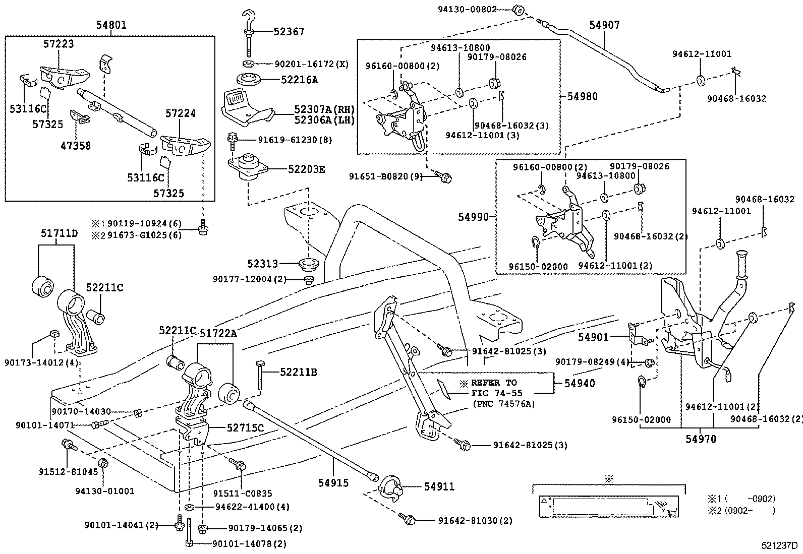 51702-37190 BRACKET SUB-ASSY, CAB FRONT MOUNTING, LH product image
