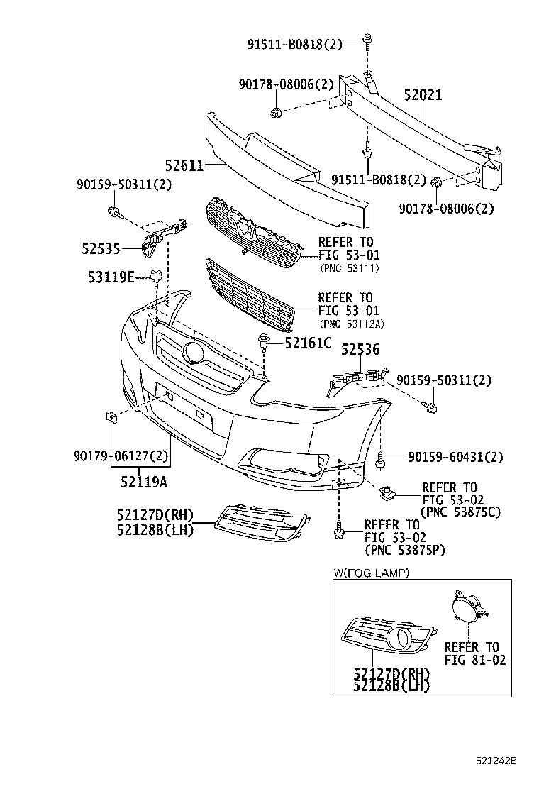 52114-02020 BRACKET, FRONT BUMPER EXTENSION MOUNTING product image