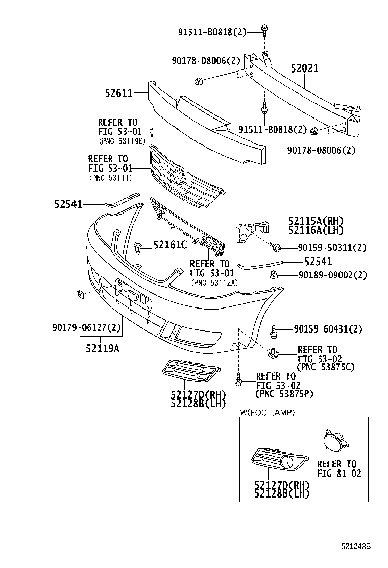 52114-02020 BRACKET, FRONT BUMPER EXTENSION MOUNTING product image