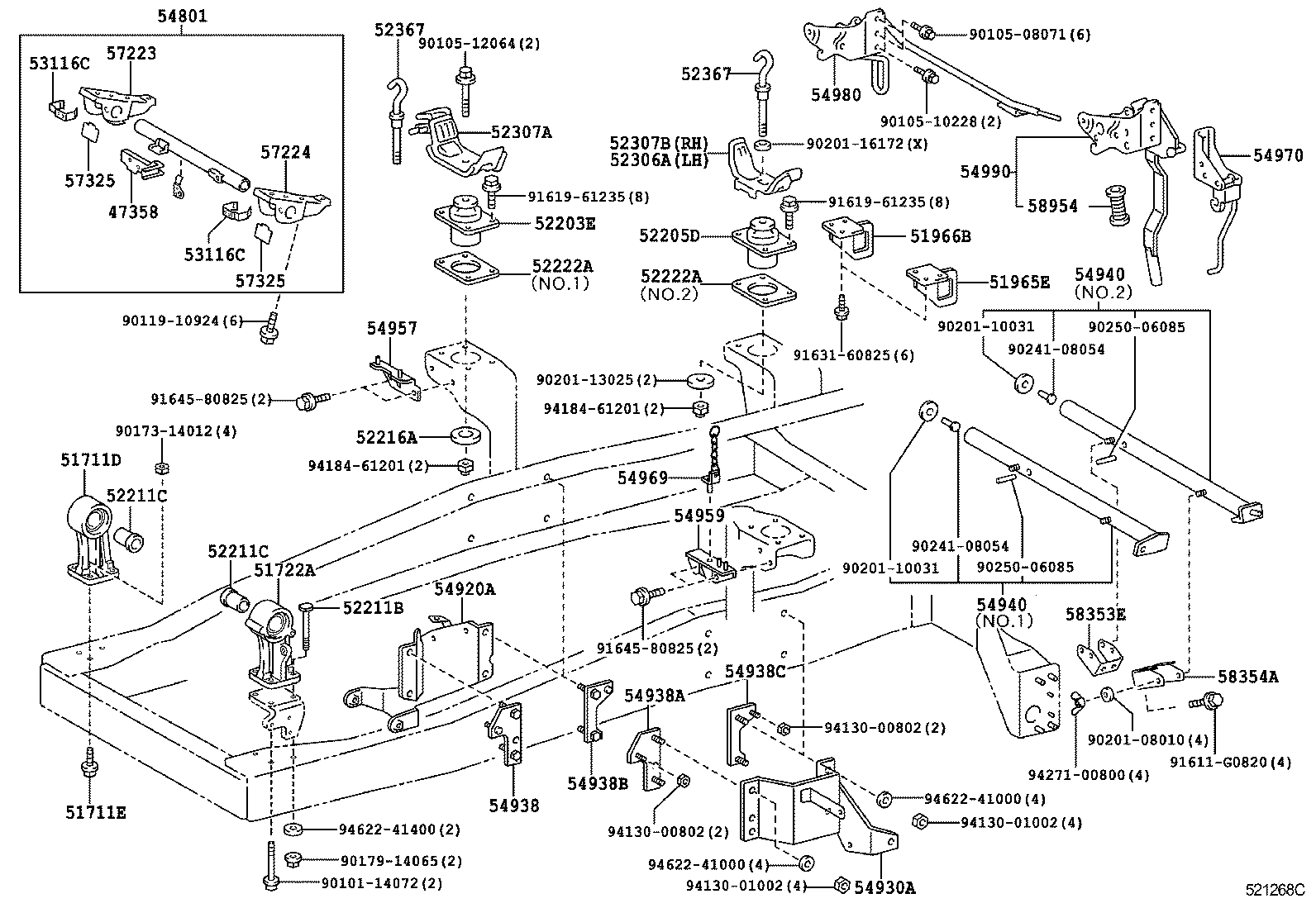 51701-37130 BRACKET, CAB FRONT MOUNTING product image