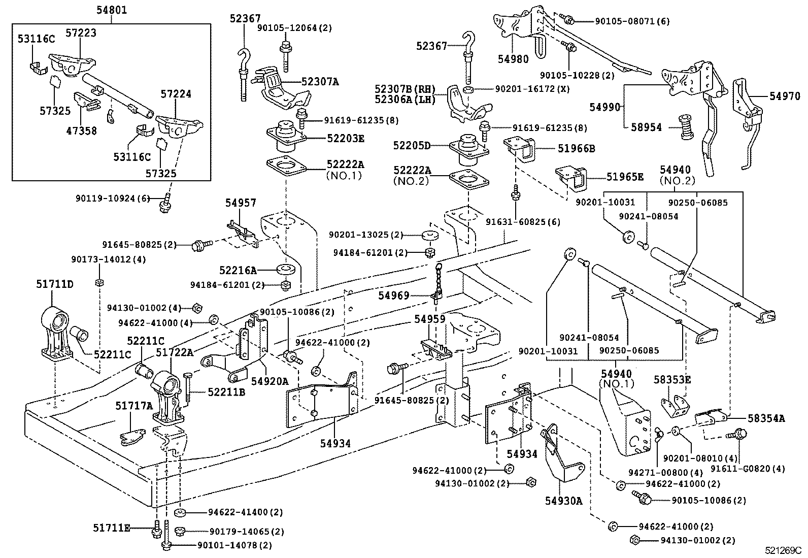 51701-37130 BRACKET, CAB FRONT MOUNTING product image
