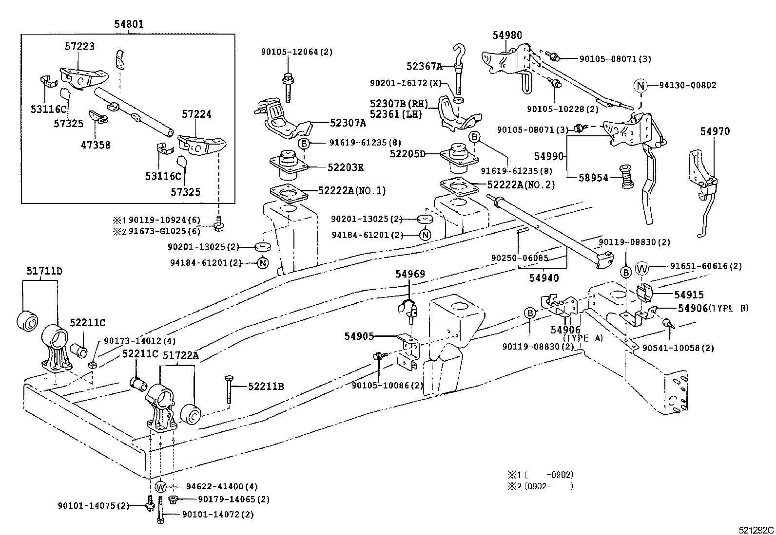 51702-37190 BRACKET SUB-ASSY, CAB FRONT MOUNTING, LH product image