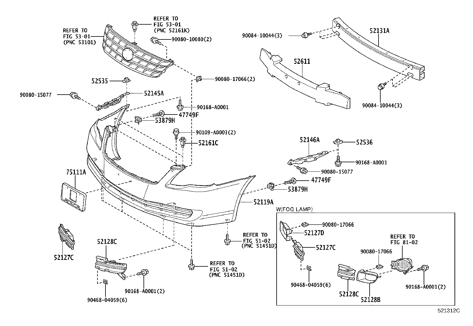 52040-07010 COVER, FRONT BUMPER HOLE, LH product image