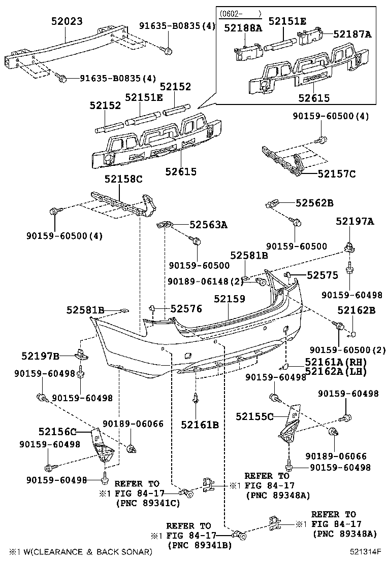 Toyota 52162-30912 PIECE, REAR BUMPER, LH