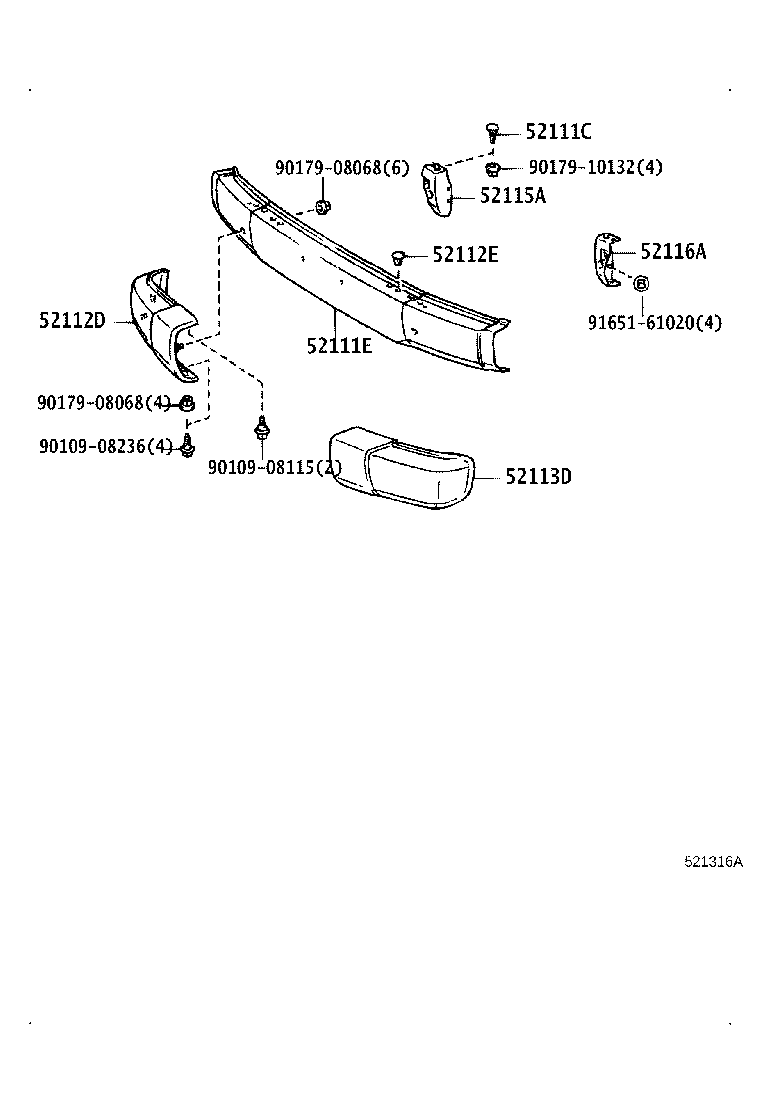 52102-60170 EXTENSION, FRONT BUMPER, RH product image