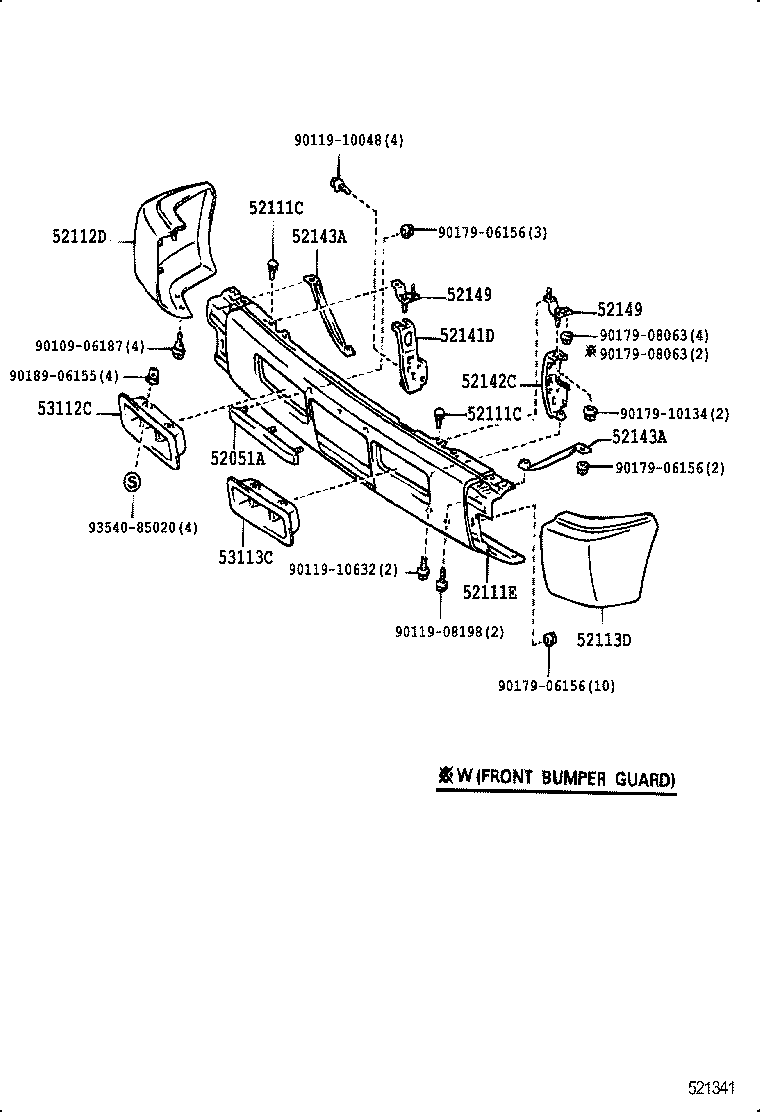 52147-60030 BRACKET, FRONT BUMPER, INNER product image