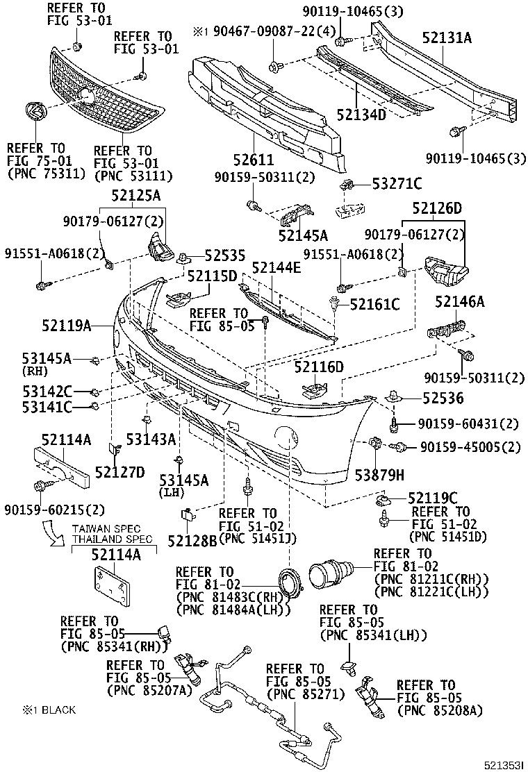53142-48010 GARNISH, RADIATOR GRILLE, NO.2 product image