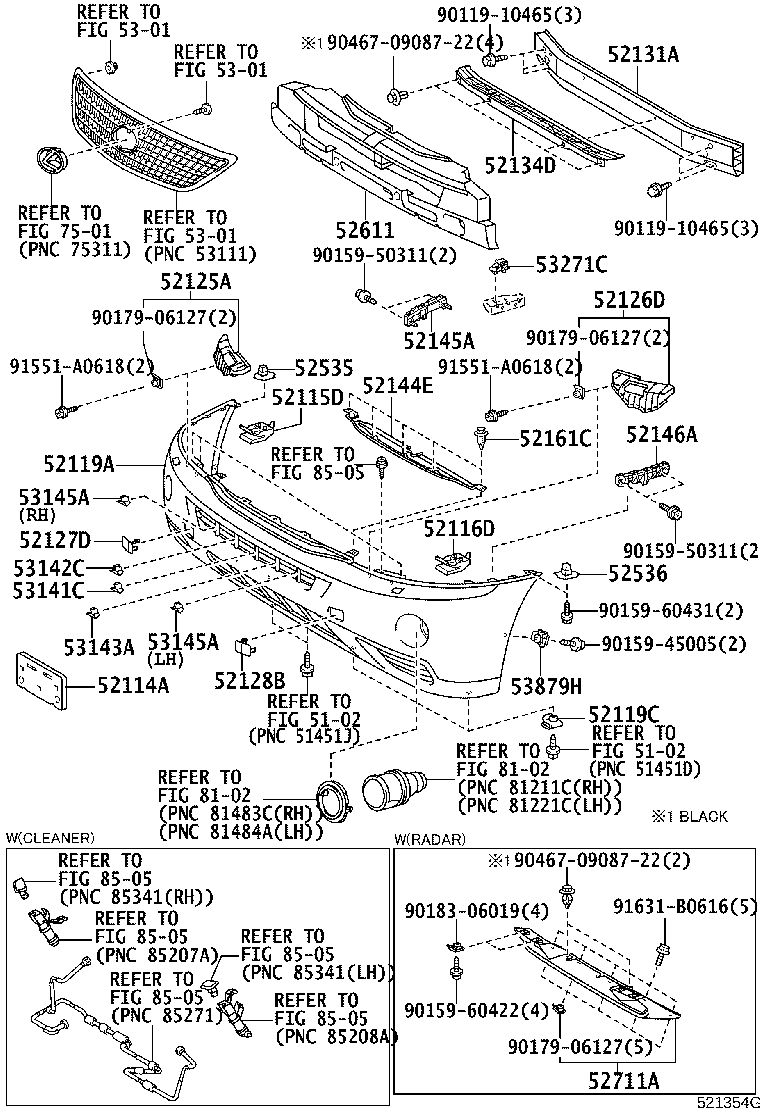 Toyota 52128-48901 COVER, FRONT BUMPER HOLE, LH
