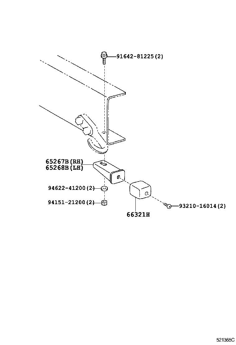 52151-37320 STAY SUB-ASSY, REAR BUMPER SIDE, RH product image