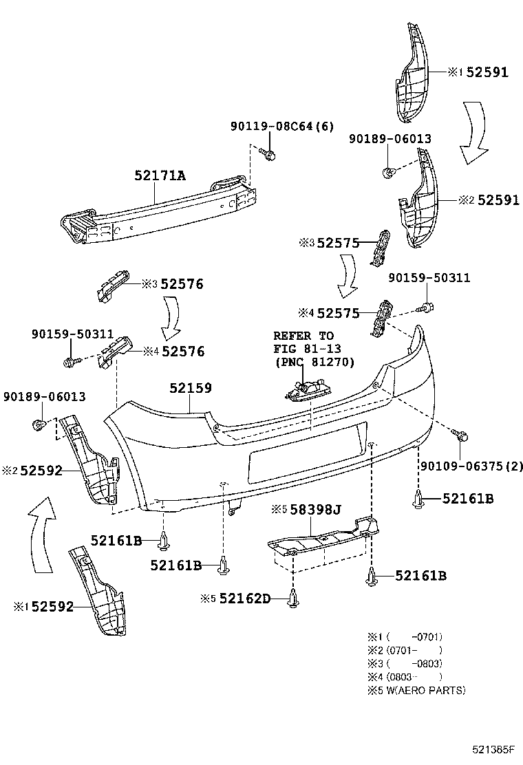 52023-52020 REINFORCEMENT, REAR BUMPER, NO.1 product image