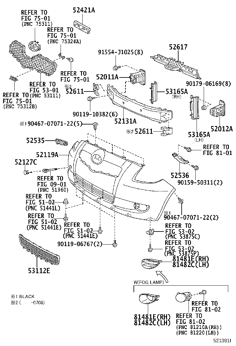 Toyota 52536-52050 RETAINER, FRONT BUMPER SIDE, LH