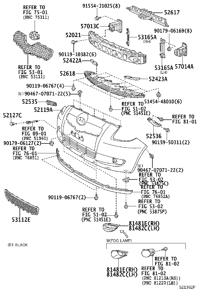 52021-52050 REINFORCEMENT SUB-ASSY, FRONT BUMPER product image