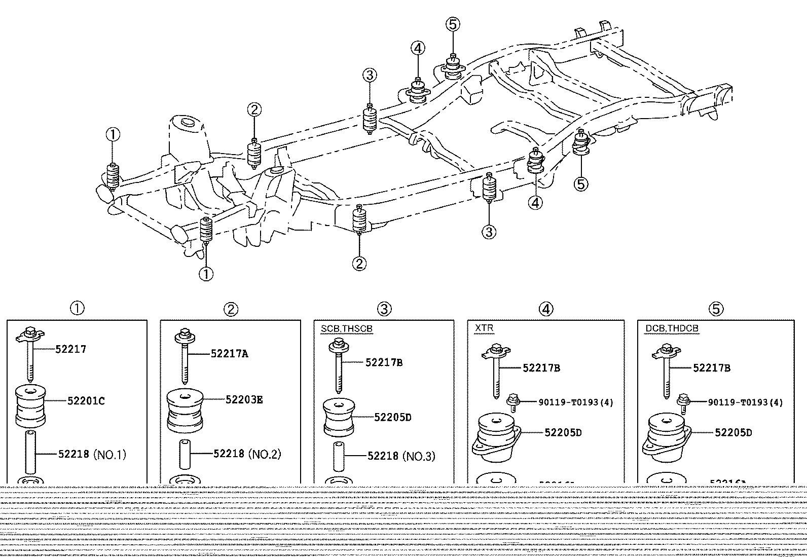 52202-0K010 CUSHIION SUB-ASSY, CAB MOUNTING, NO.1 LOWER product image