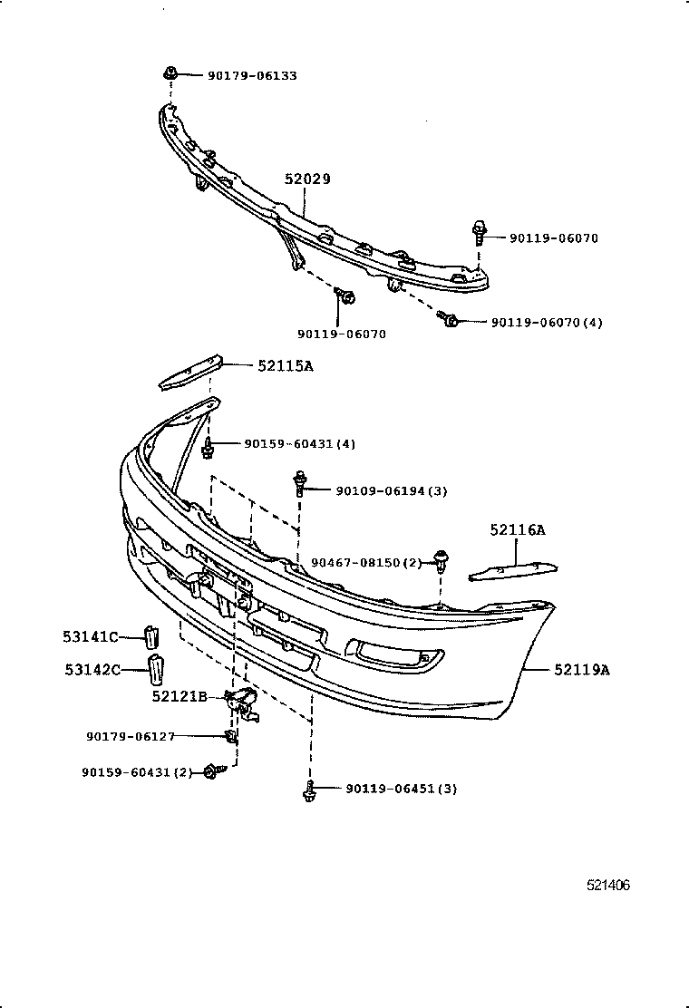 53142-20050 GARNISH, RADIATOR GRILLE, NO.2 product image