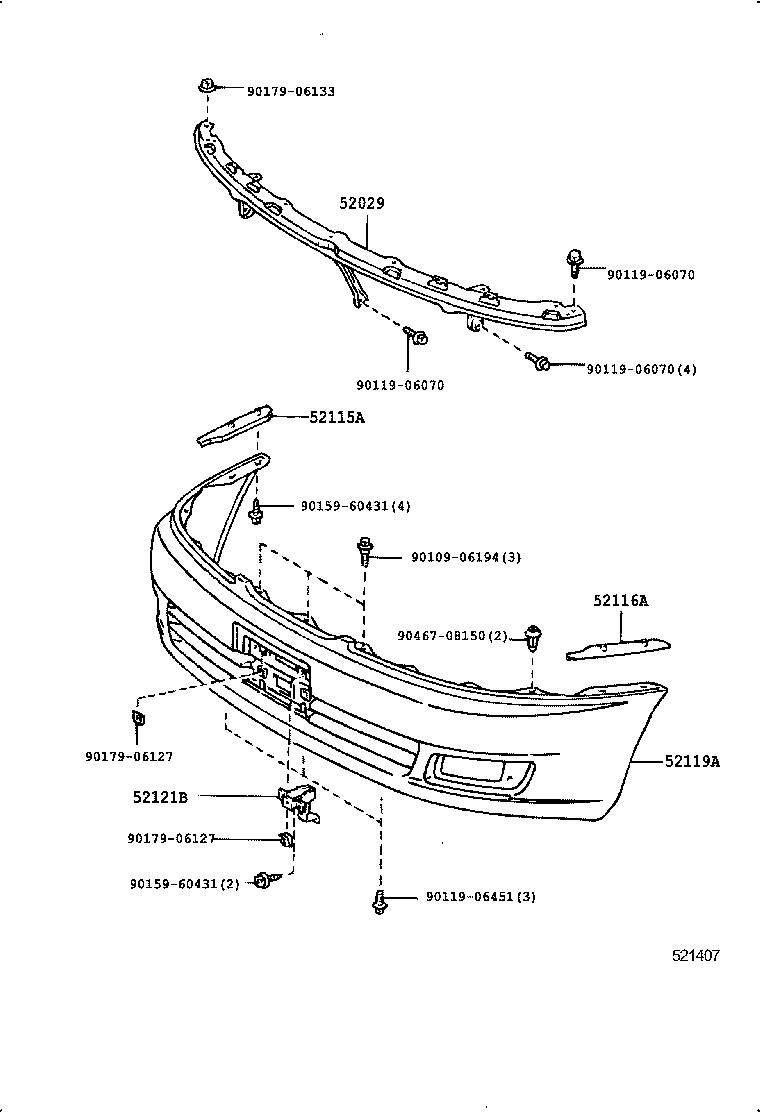 53142-20050 GARNISH, RADIATOR GRILLE, NO.2 product image