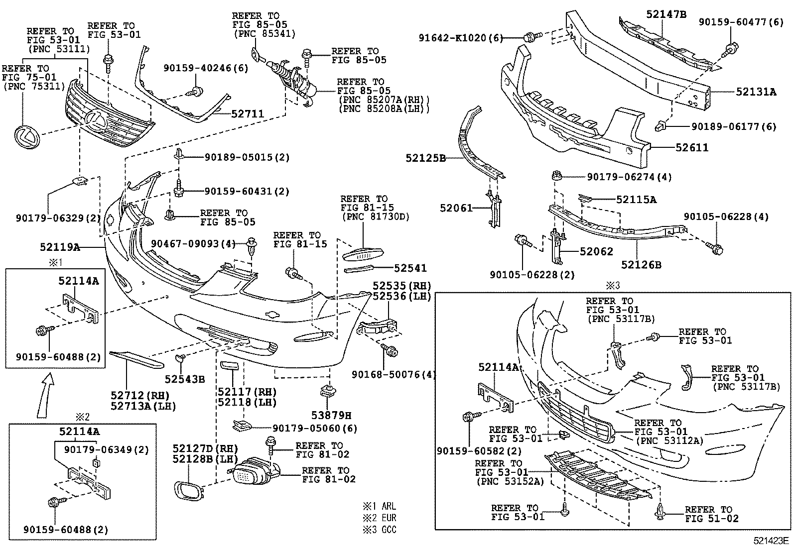 52114-24070 BRACKET, FRONT BUMPER EXTENSION MOUNTING product image