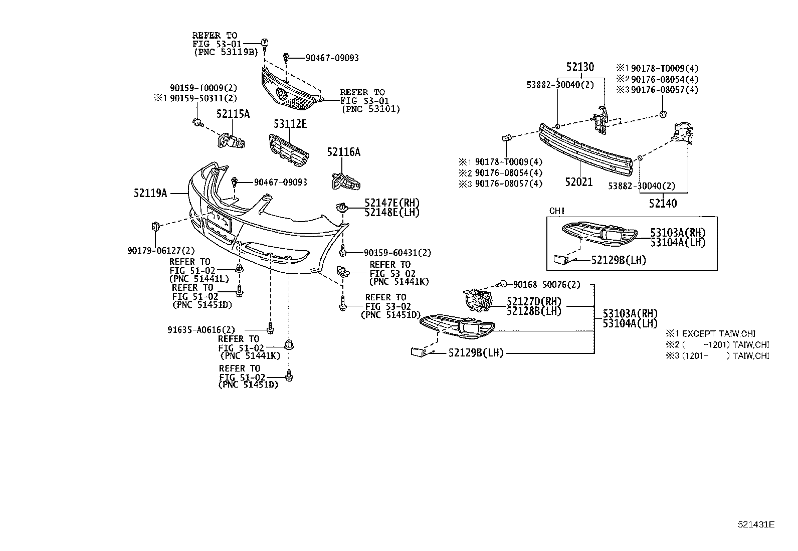 52127-0D120 COVER, FRONT BUMPER HOLE, RH product image