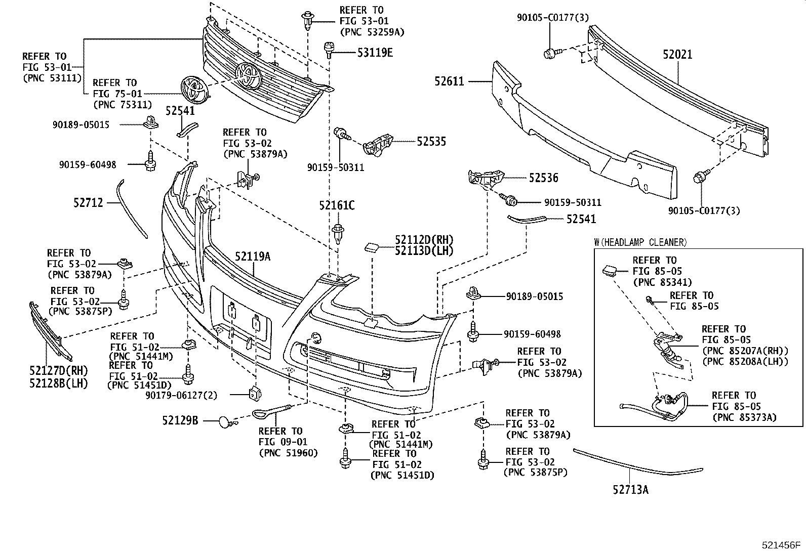52127-0P010 COVER, FRONT BUMPER HOLE, RH product image